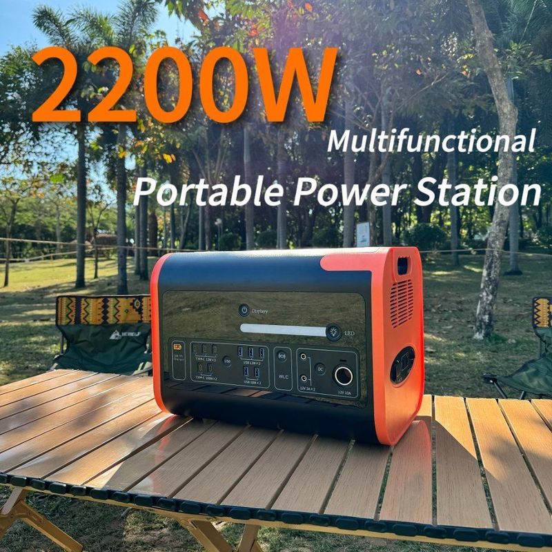 Station électrique portable de 2200W sortie CC AC et entrée solaire de 2000wh pour le camping en plein air