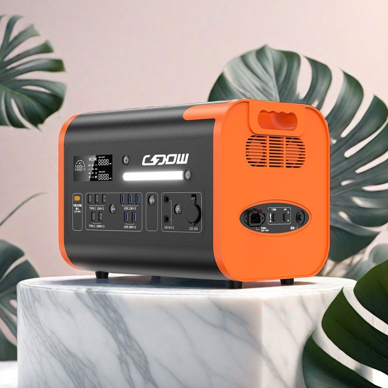Générateur de stockage d'énergie d'urgence pour camping en plein air 2200W Puissance de sortie 2048wh Capacité