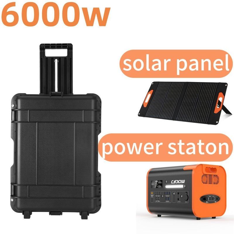 110V 220V Stockage de haute puissance 6000W Station électrique mobile extérieure pour les urgences