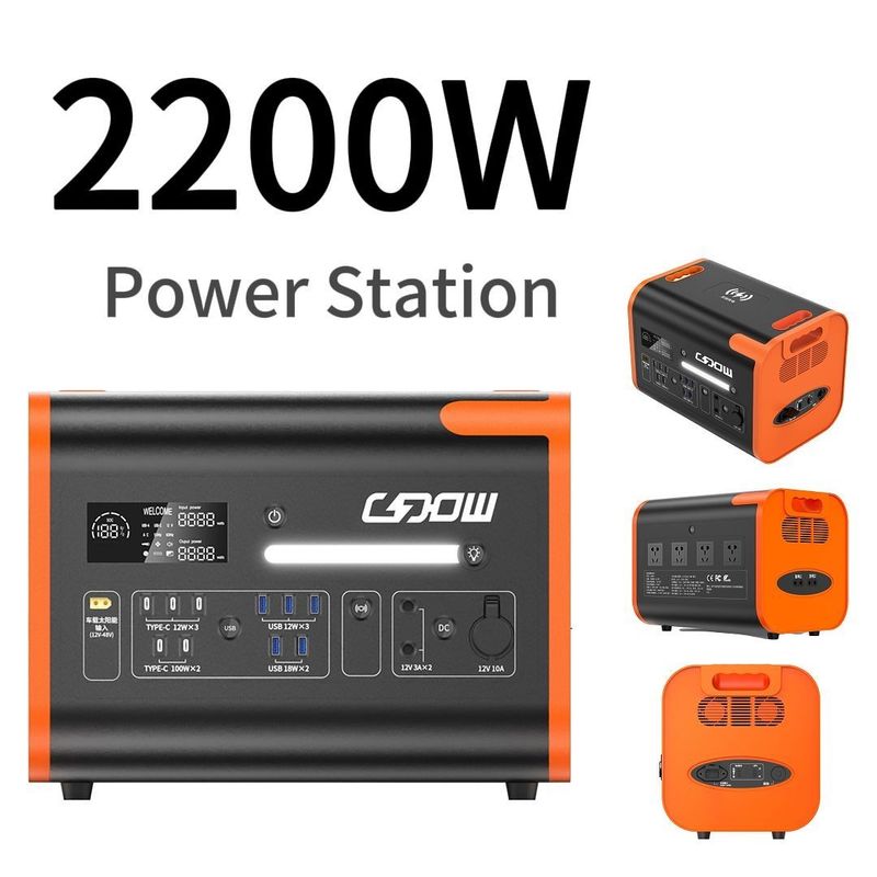 Batterie de secours portable centrale solaire pour camping d'urgence 2200W 2000W 2500W