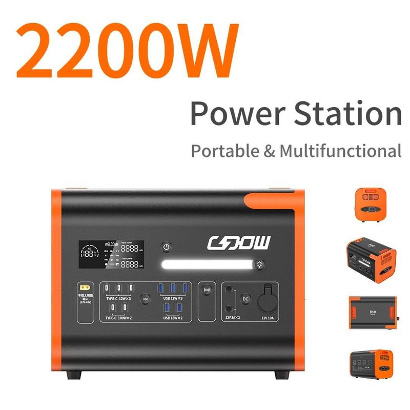 Protection contre les surtensions 220V±5% 2500W batterie au lithium générateur de banque UPS pour le camping à domicile en plein air