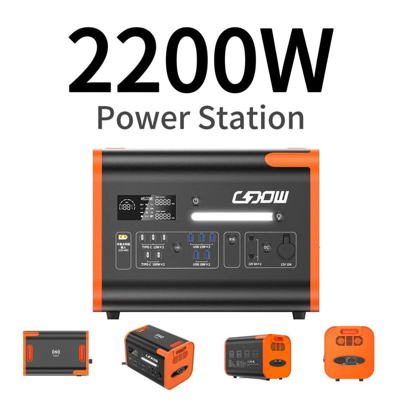 Chargement rapide 2200W 2000W 2500W Banque d'énergie solaire extérieure