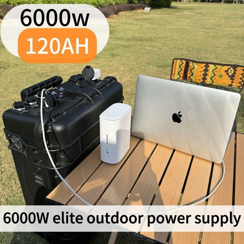 6000W 120ah Puissance élevée Générateur solaire Station électrique d'urgence en attente avec 1