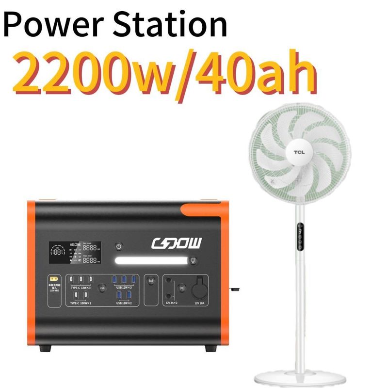 2048wh 2200W Station de stockage d'énergie solaire portable avec onduleur sinusoïdal pur