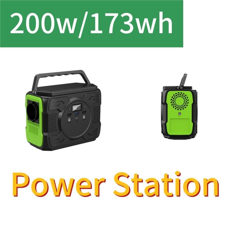 Station électrique mobile portable avec lampes LED Voltage de sortie AC 110/220V-50Hz/60Hz 200W