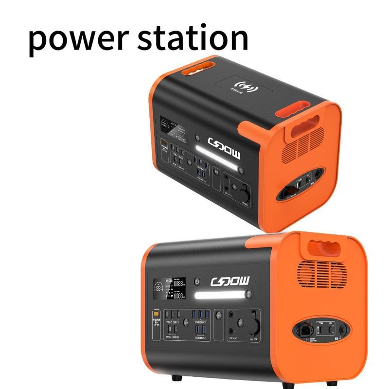 Station électrique portable pour camping à domicile en plein air avec charge sans fil 110V/220V et 15W