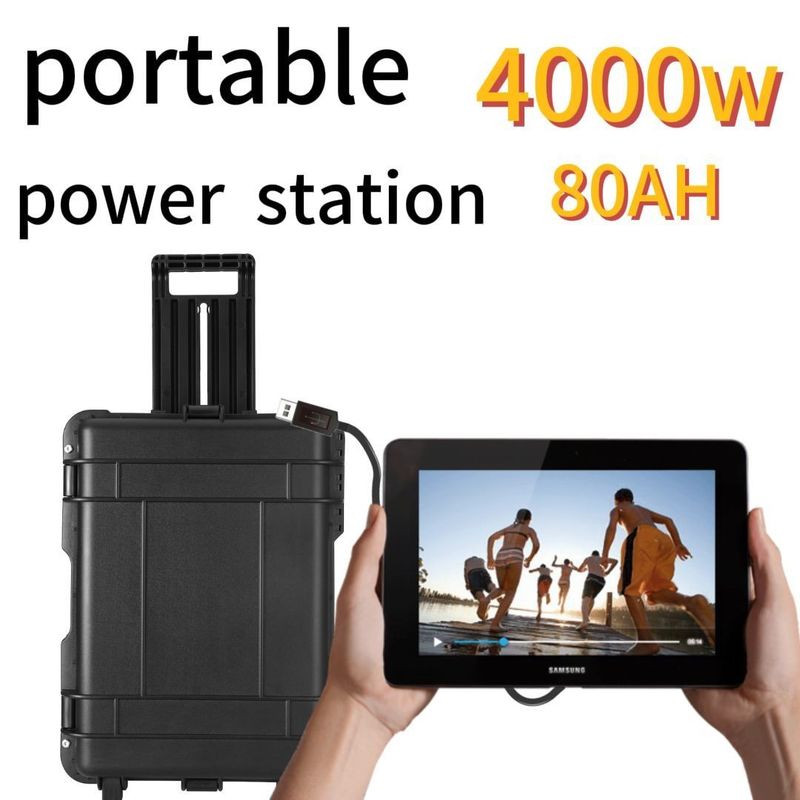 4000W80ah/UPS Système alimenté par batterie BMS à onde sinusoïdale pure pour une solution d'énergie portable