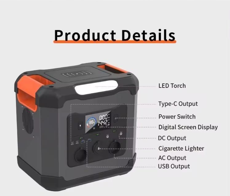Invertisseur bidirectionnel Invertisseur 1500W pour Uav maison station électrique portable extérieure
