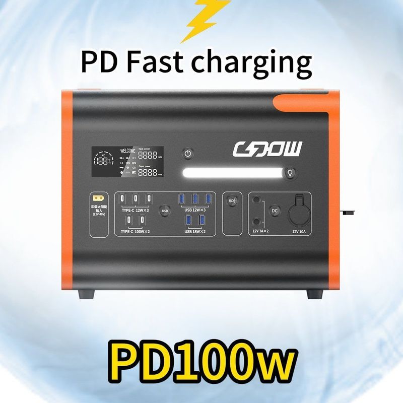 Technologie de stockage d'énergie portable de 2200 W Station électrique mobile extérieure pour la recharge automobile