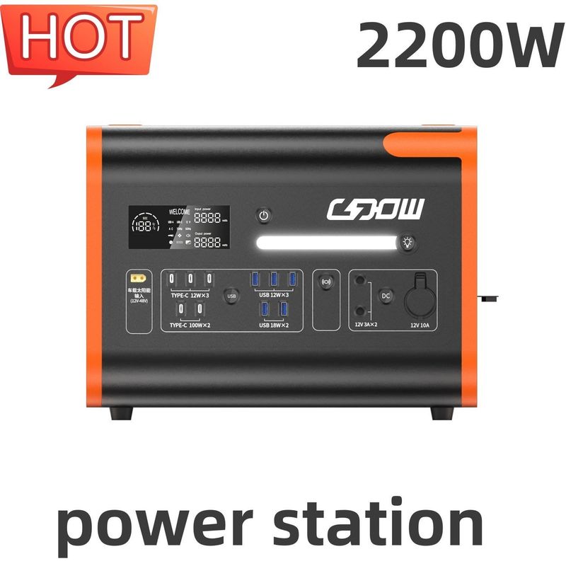 Une centrale électrique portable à onde sinusoïdale pure 2200W/2048wh pour une urgence en extérieur