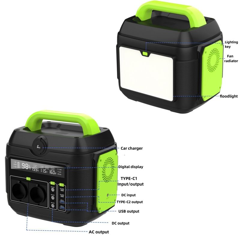 Camping extérieur direct Power mobile Station électrique portable Temps de charge 5,5h-7h