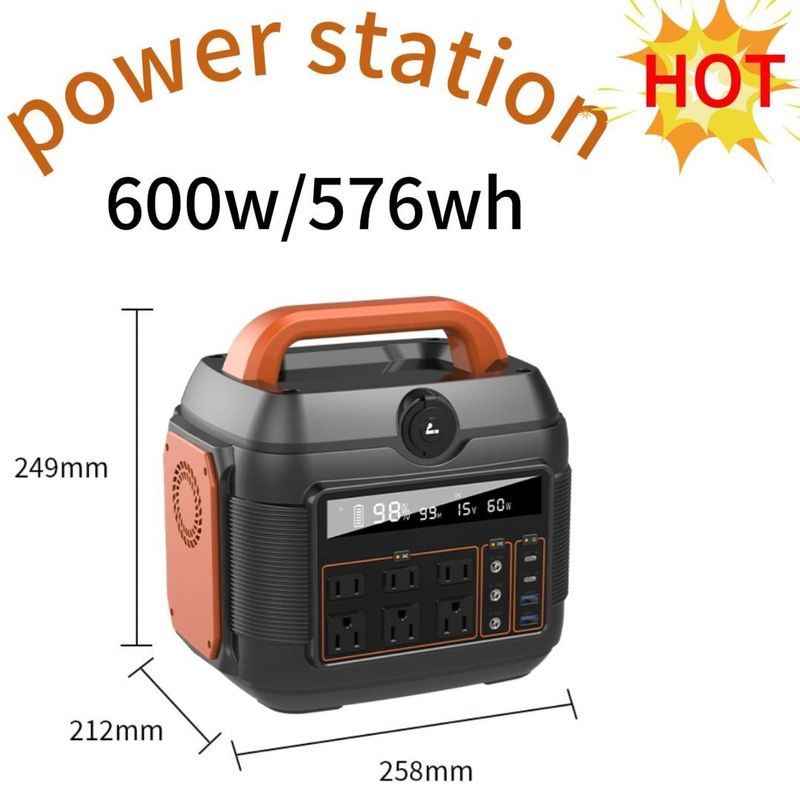 Camping en plein air pour les familles 600W centrale solaire avec batterie et chargeur de panneau solaire