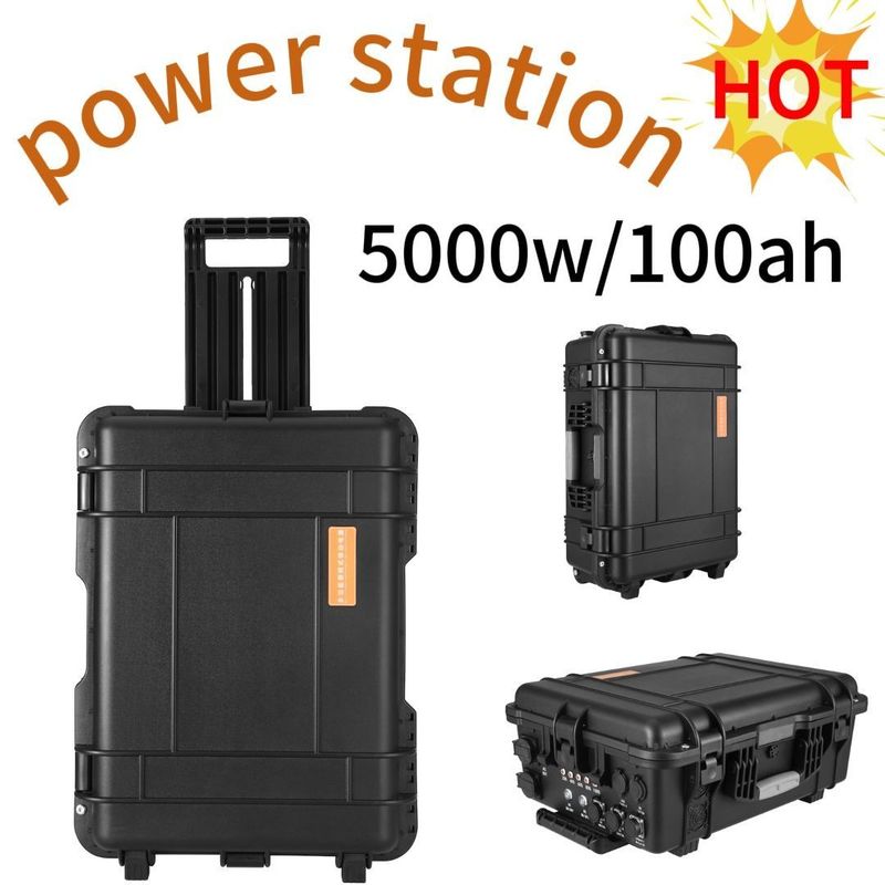 Camping en plein air Station solaire Toutes les prises de courant alternatif 4800wh 48V100ah pour la famille
