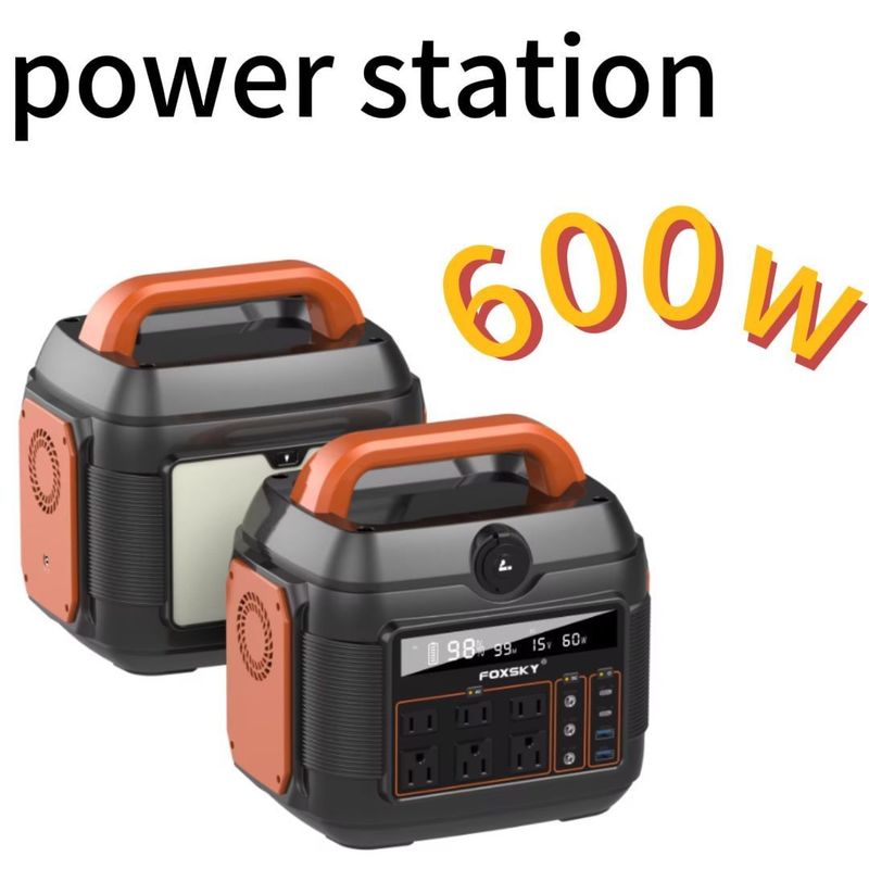 Éclairage LED de 11 W 600 W Pure Sine LiFePO4 batterie de secours centrale électrique portable pour extérieur