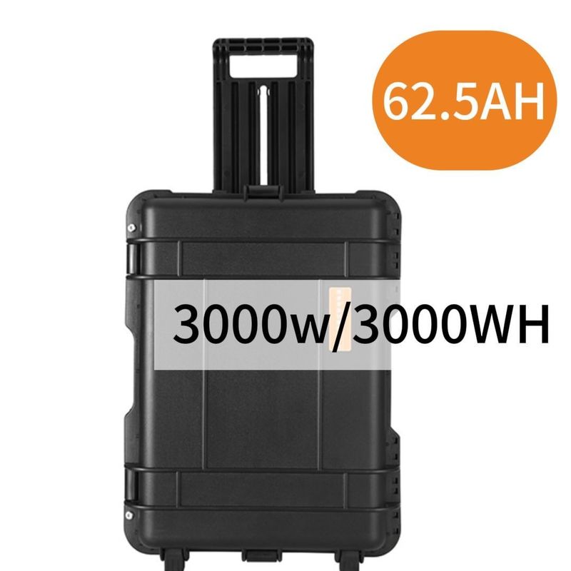 Station électrique portable à haute capacité résistante à l'usure et à l'incendie de 3000W/62.5ah