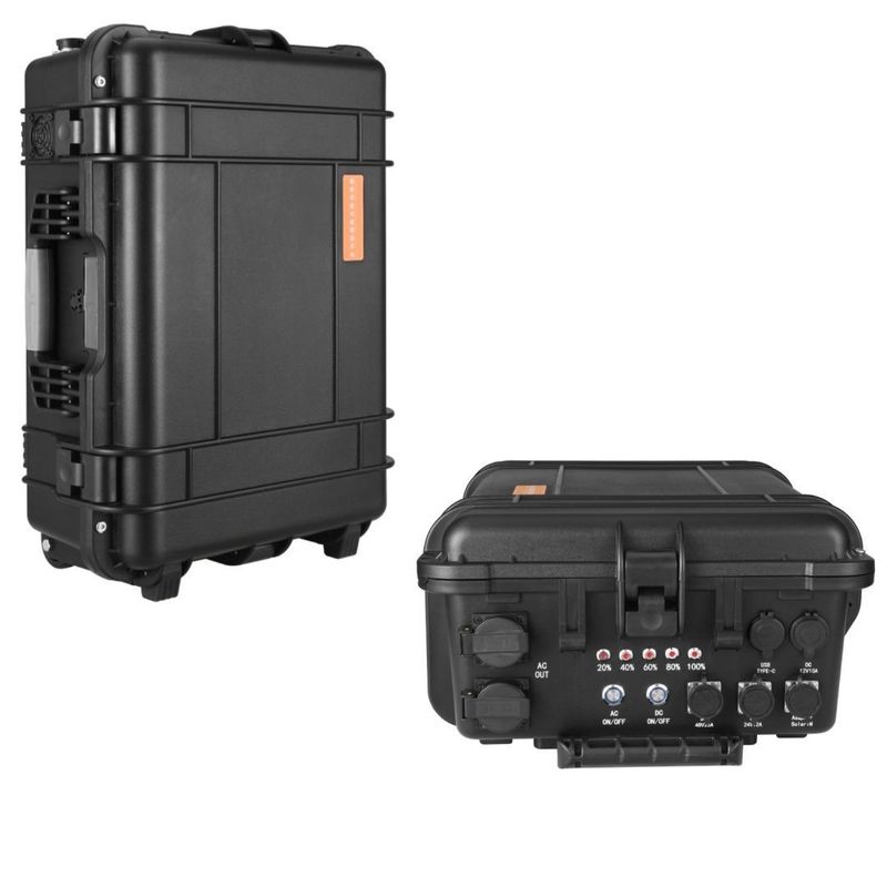 Station électrique portable 110V/220V/3000W/4000W/5000W batterie au lithium noire urgence CE.Un38.3