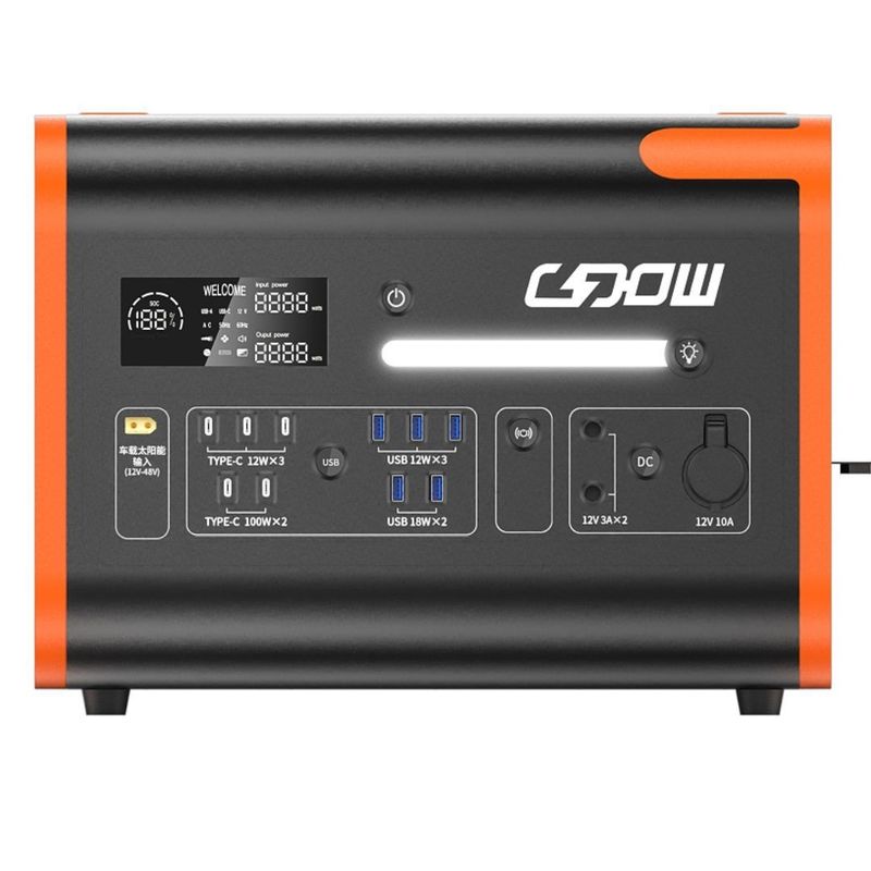 220V/40ah/2200W Énergie solaire Station de stockage d'énergie extérieure portable avec charge rapide 1500W batterie au lithium