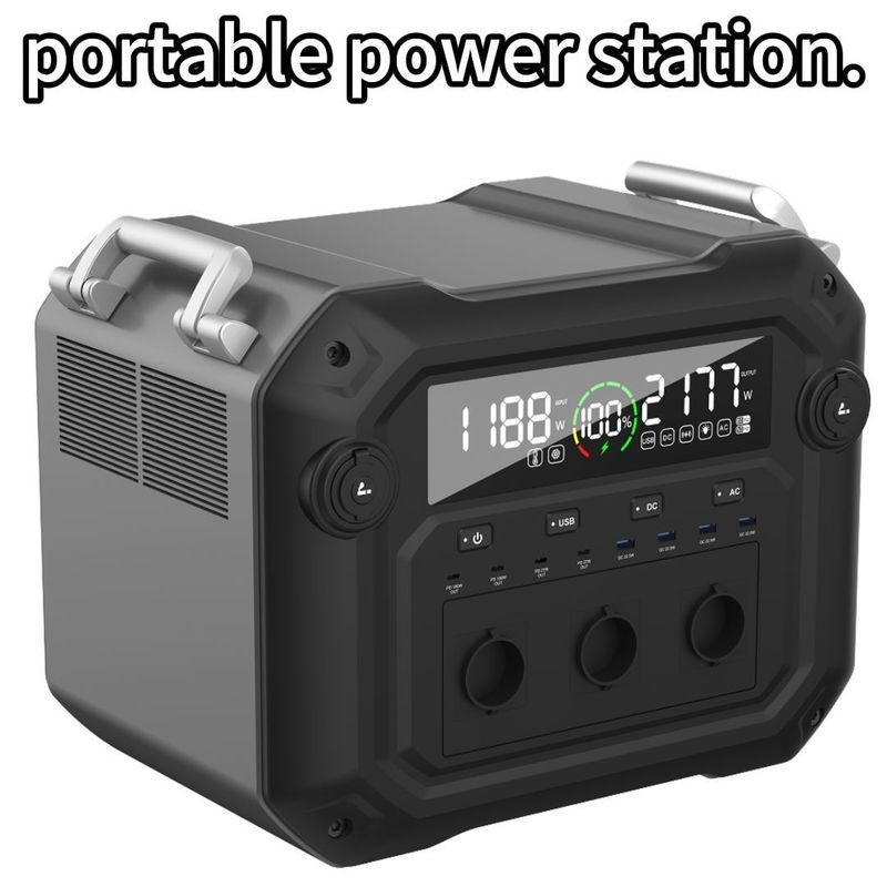 Puissance de sortie CA de 2500 W Station électrique portable Un38.3 Authentification MSDS pour les déplacements en plein air