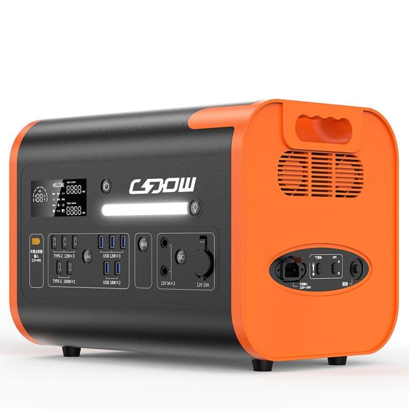 Station électrique portable de camping extérieur 40ah/2200W avec écran à cristaux liquides