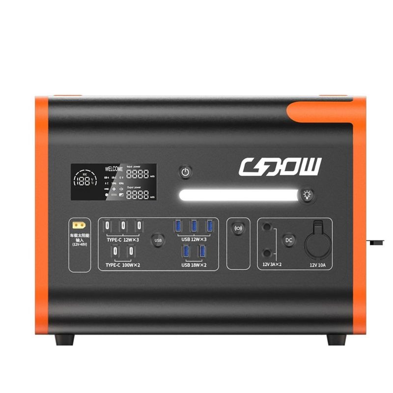 2200W/2048wh Station électrique portable Panneaux solaires Mode de charge 2000 fois Durée de vie