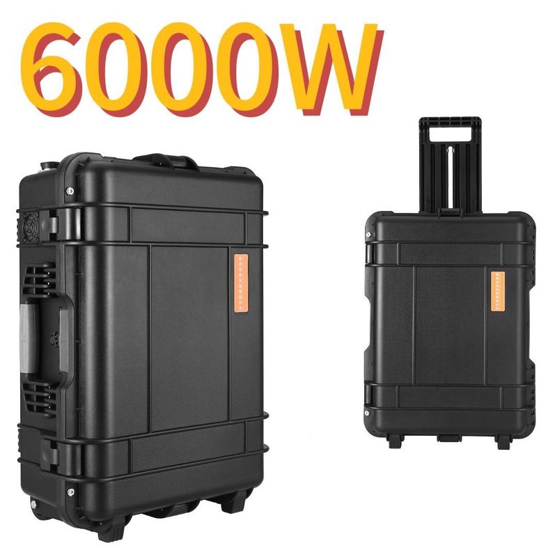 Station électrique portable à batterie au lithium de grande capacité de 6000 W pour les marchés d'Amérique du Sud