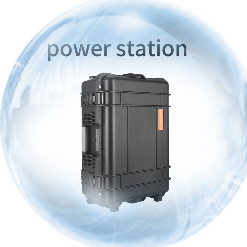 Station électrique mobile extérieure de puissance maximale de 8000 W avec prise AC 220V et batterie au lithium