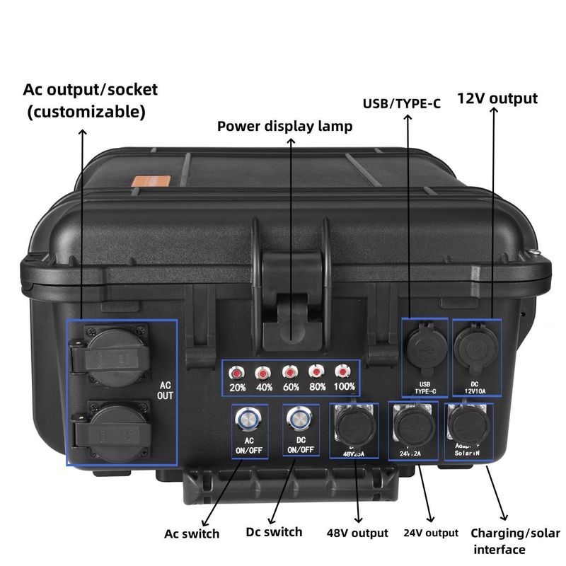 Station électrique portable Générateur solaire ménager 3840wh/4000W pour camping en plein air