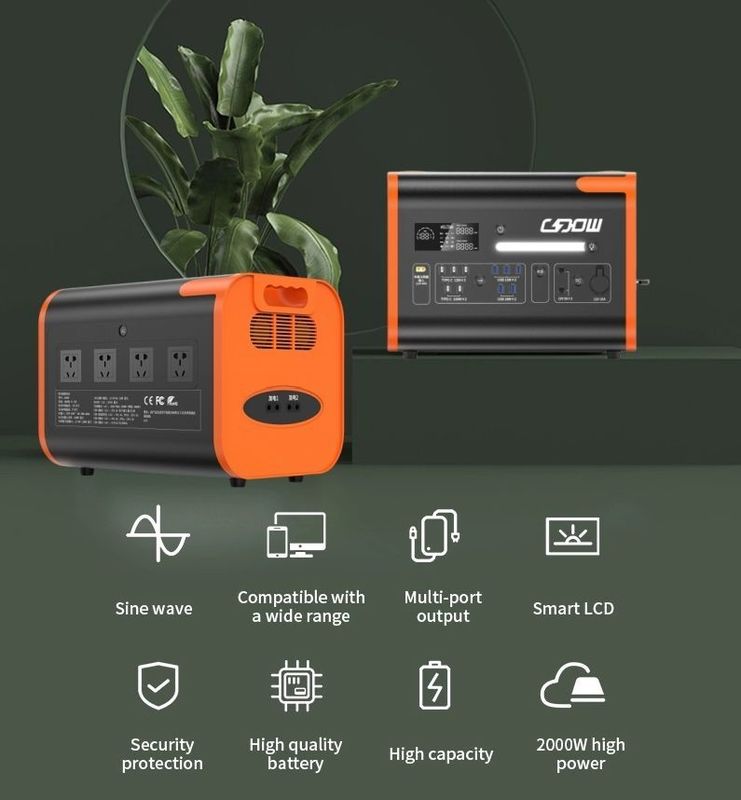 AT22 Générateur solaire 2200W 220V 110V LiFePO4 centrale solaire portable Orange Noir