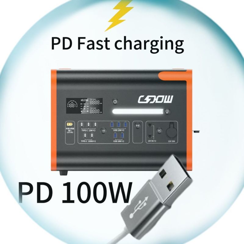 2200W/2000W/2400W centrale électrique portable avec écran LCD Orange Noir personnalisable