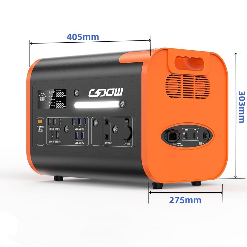 Générateur solaire portable orange de 300 W pour camping 40ah/2048wh