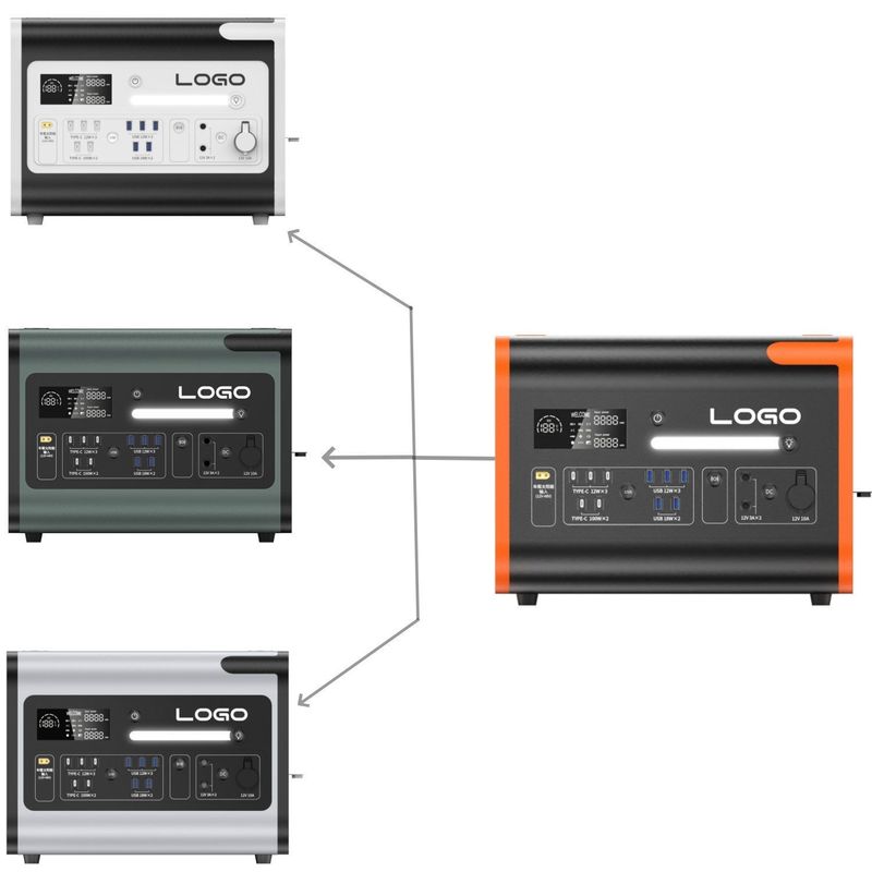 Station solaire de camping portable de 2400 W avec LiFePO4 et tension de sortie CA 220V±5%