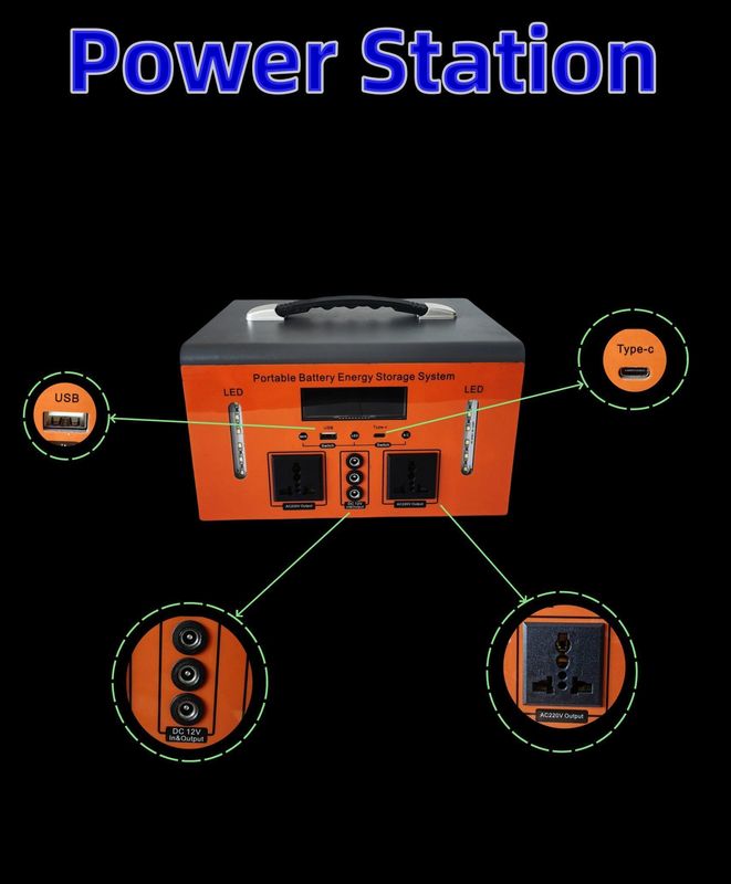 Vente directe de 500W station électrique portable de camping extérieur Adaptateur DC de tension d'entrée