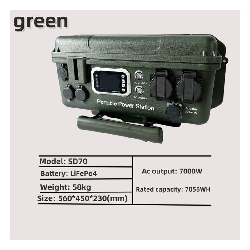 Socket de sortie CA EU/Jp/Us/Za/UK/Au Centrale électrique portable de 7000 W pour une charge multi-scène