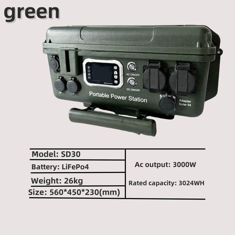 Travail en extérieur Camping d'urgence 110V/230V/3000W centrale électrique avec port AC/DC/USB
