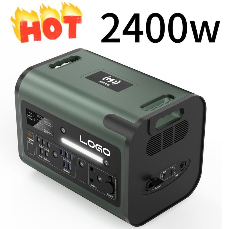 Station électrique mobile extérieure de 2400 W avec type C personnalisable et temps de charge de 90 minutes